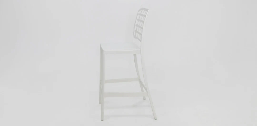 Frankie Resin Armless Barstool - White - Image 3