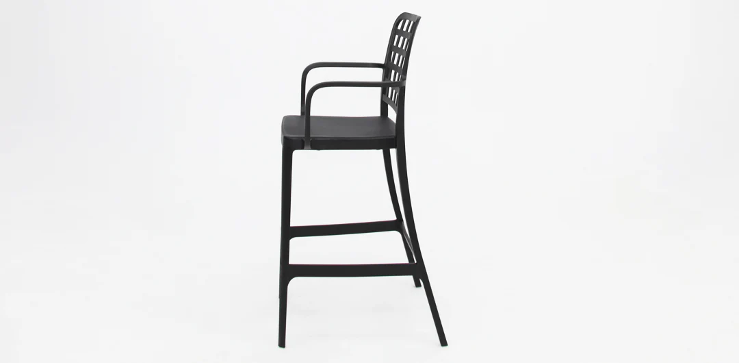 Frankie Resin Barstool with Arms - Black - Image 3