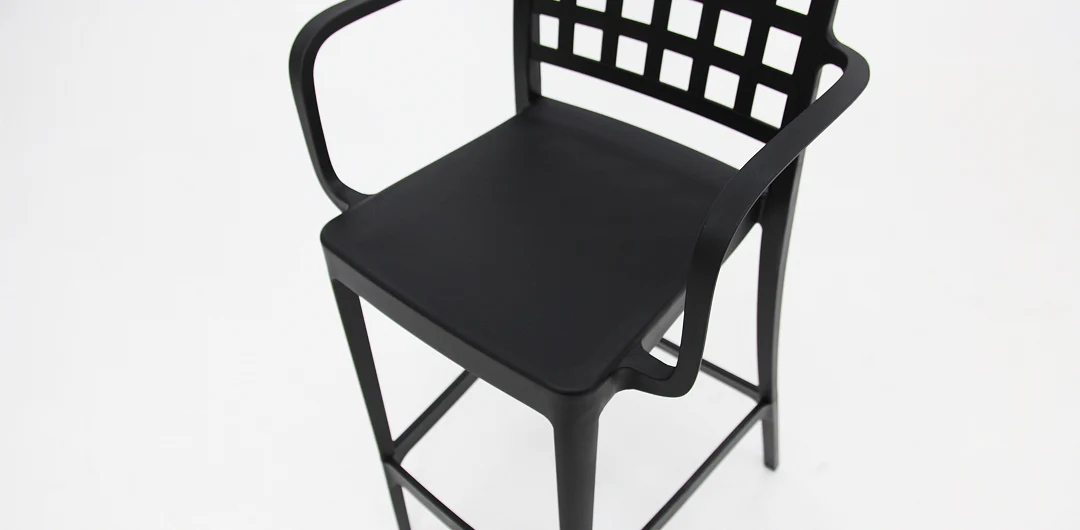 Frankie Resin Barstool with Arms - Black - Image 6