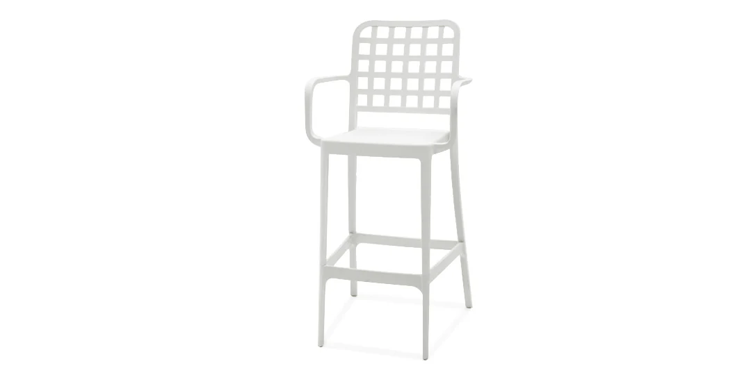 Frankie Resin Barstool with Arms - White - Image 3