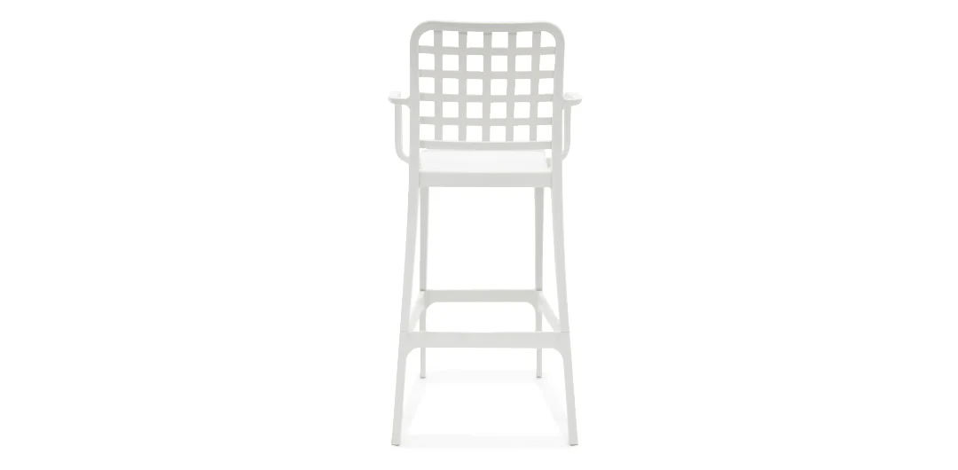 Frankie Resin Barstool with Arms - White - Image 4