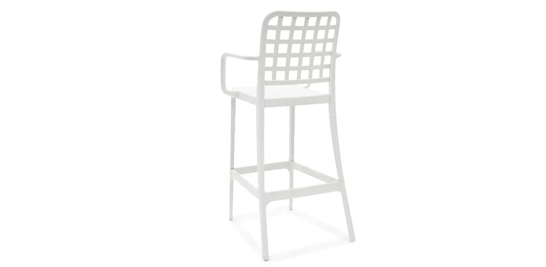 Frankie Resin Barstool with Arms - White - Image 5