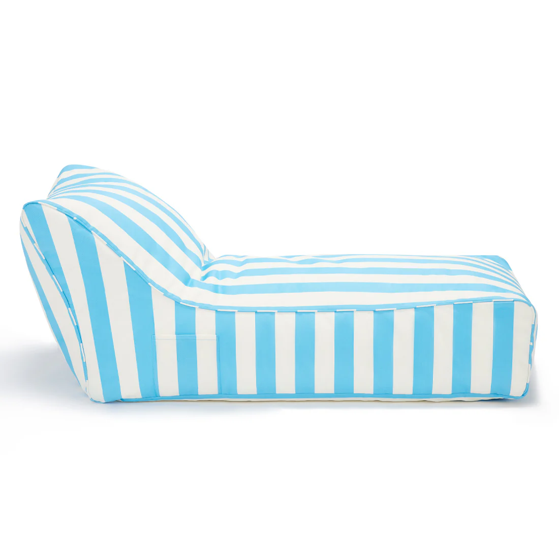 Laid Back Light Blue + White Outdoor Beanbag - Image 3