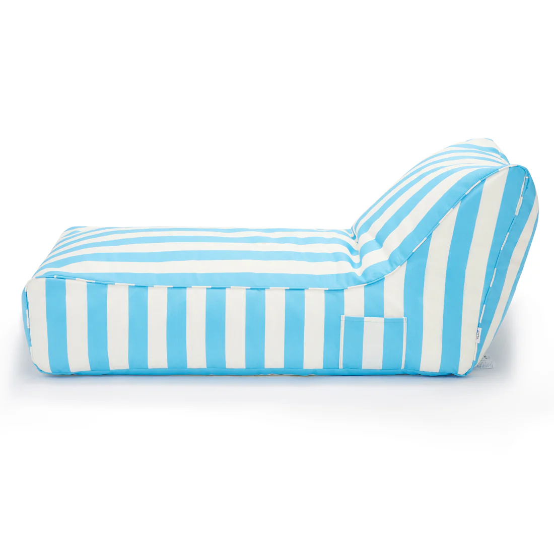 Laid Back Light Blue + White Outdoor Beanbag - Image 5