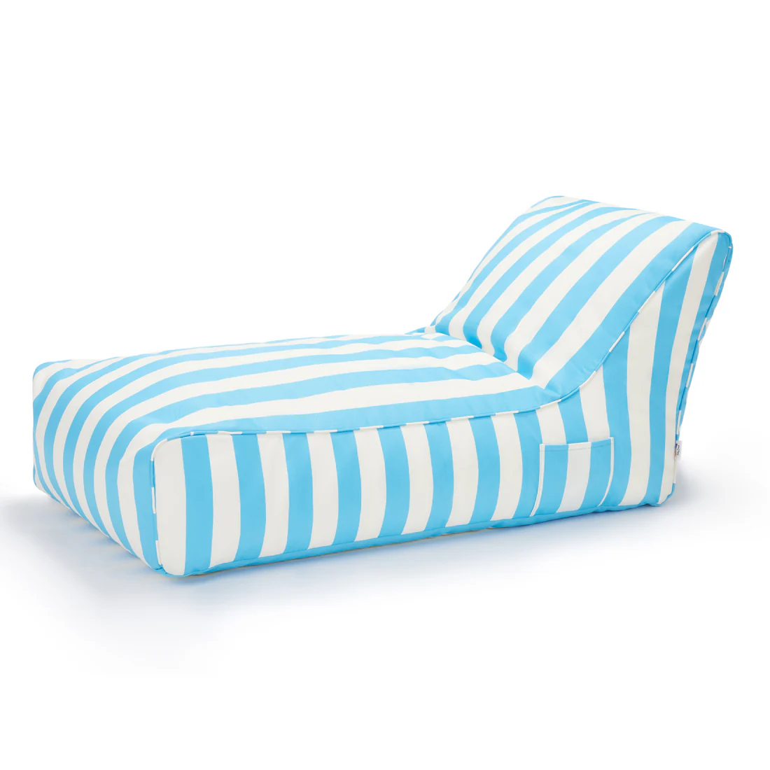Laid Back Light Blue + White Outdoor Beanbag - Image 6