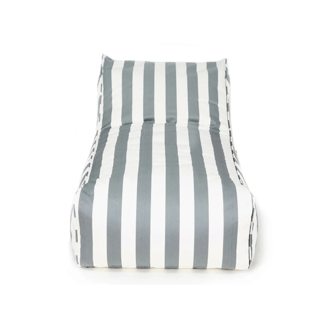 Laid Back Grey + White Outdoor Beanbag - Image 3
