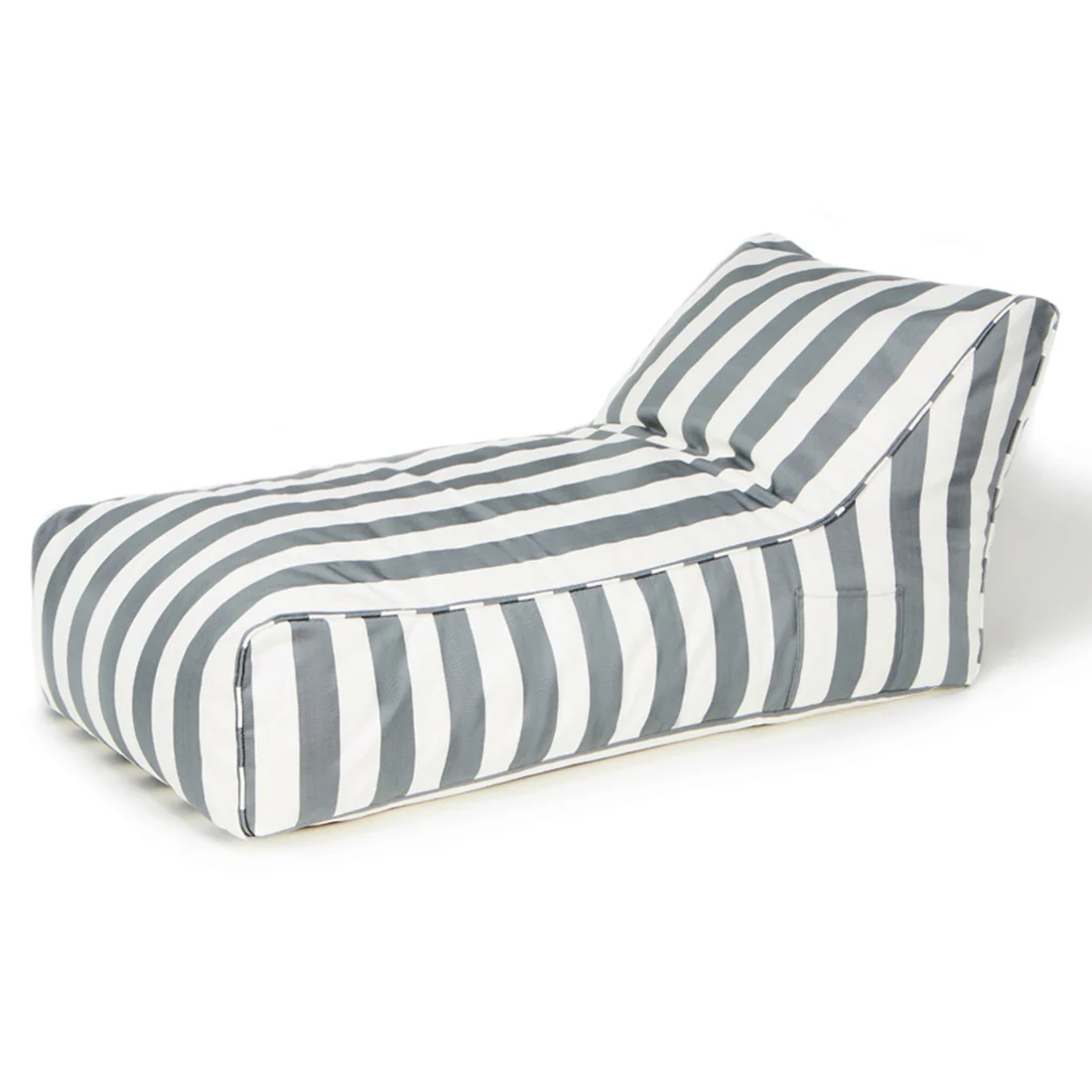 Laid Back Grey + White Outdoor Beanbag - Image 4