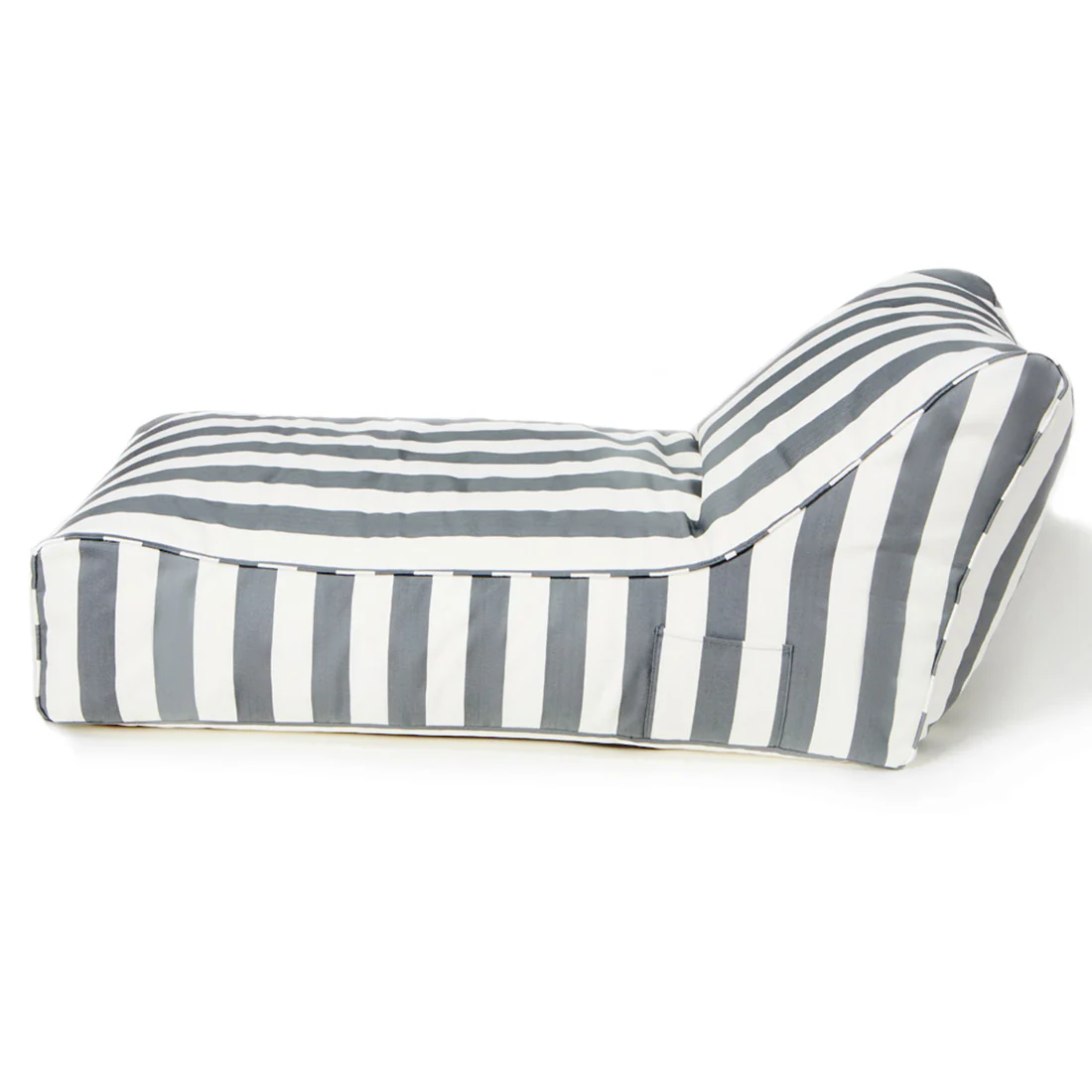 Laid Back Grey + White Outdoor Beanbag - Image 6