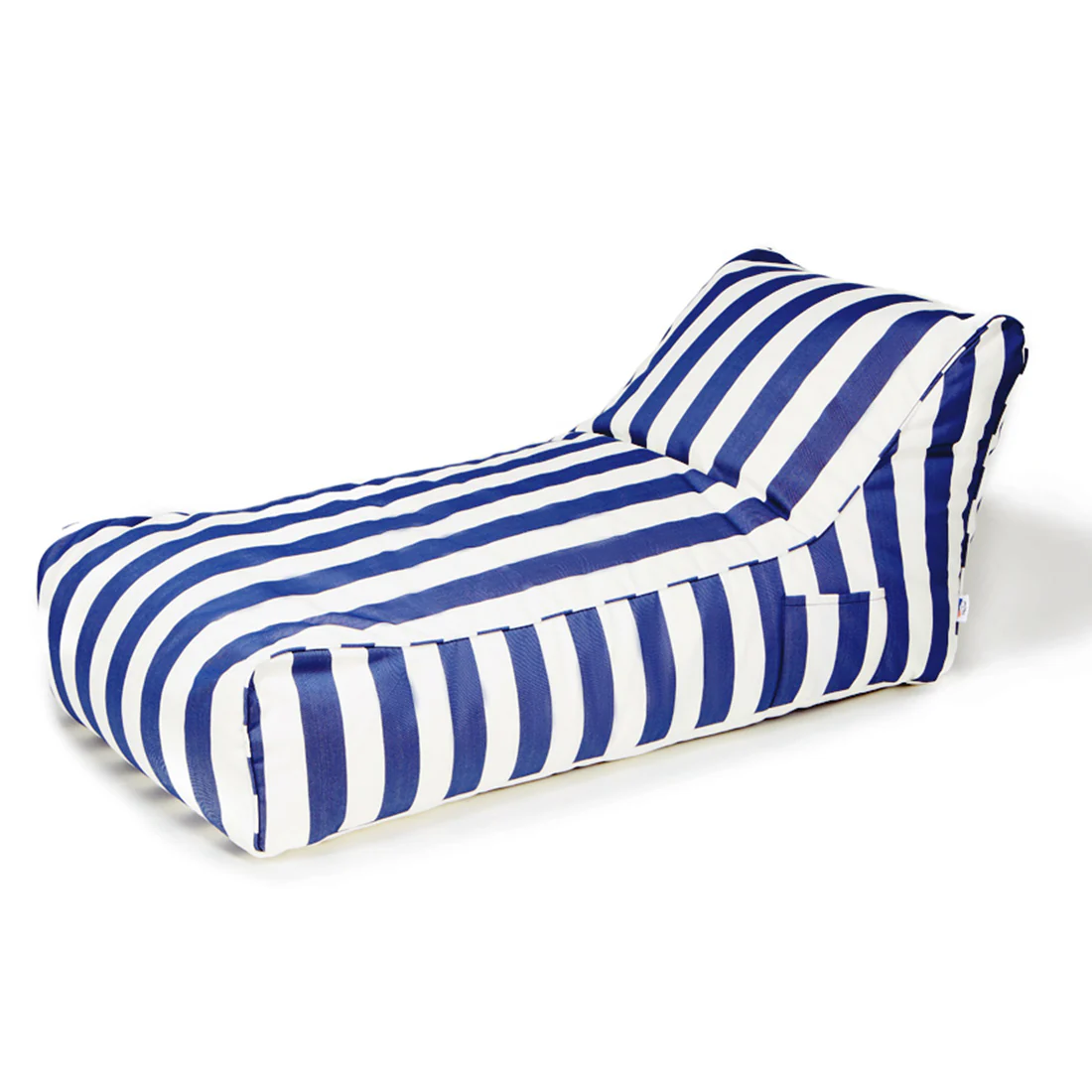 Laid Back Blue + White Outdoor Beanbag - Image 4