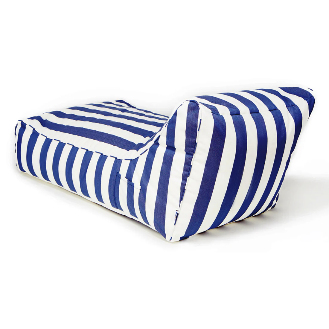 Laid Back Blue + White Outdoor Beanbag - Image 5