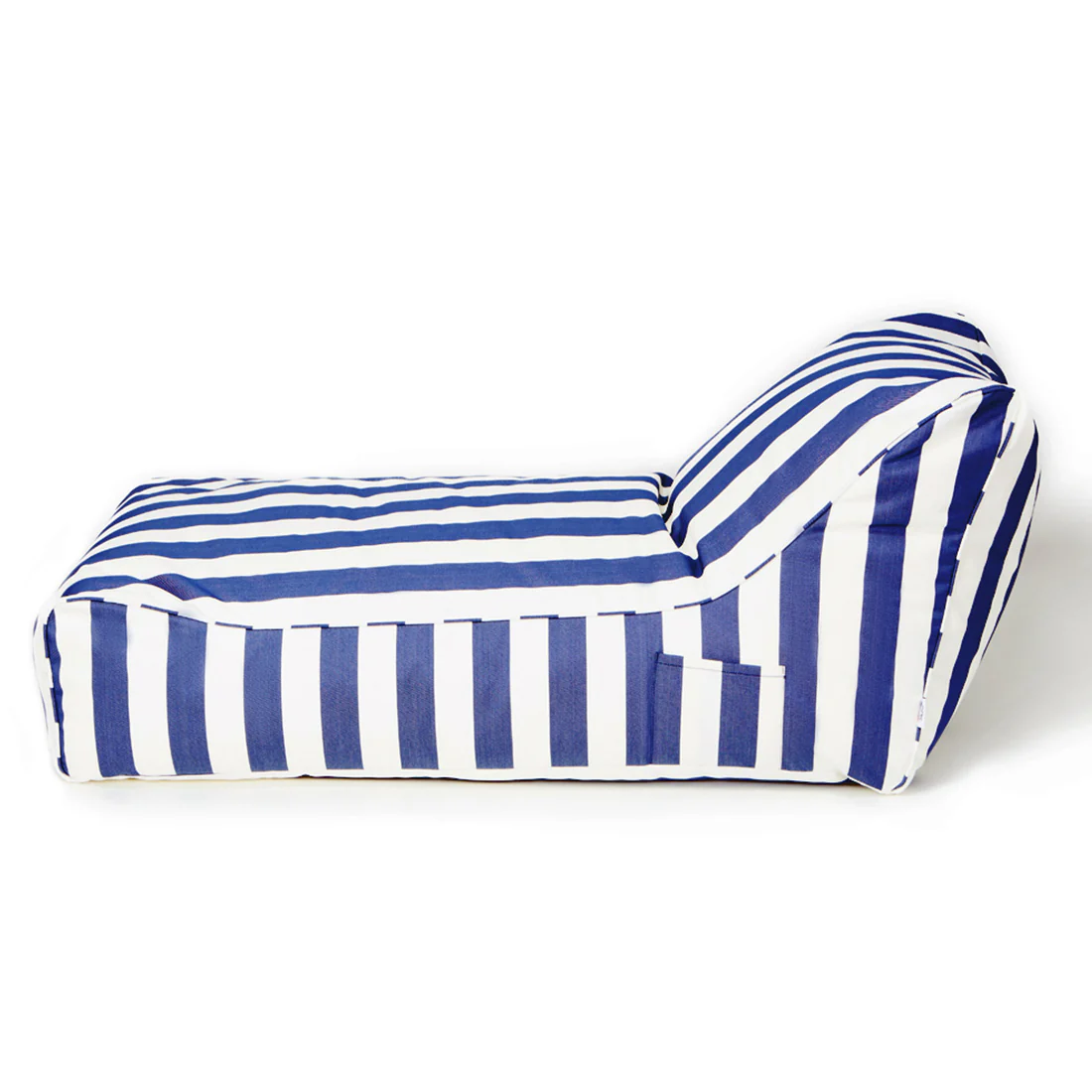 Laid Back Blue + White Outdoor Beanbag - Image 6
