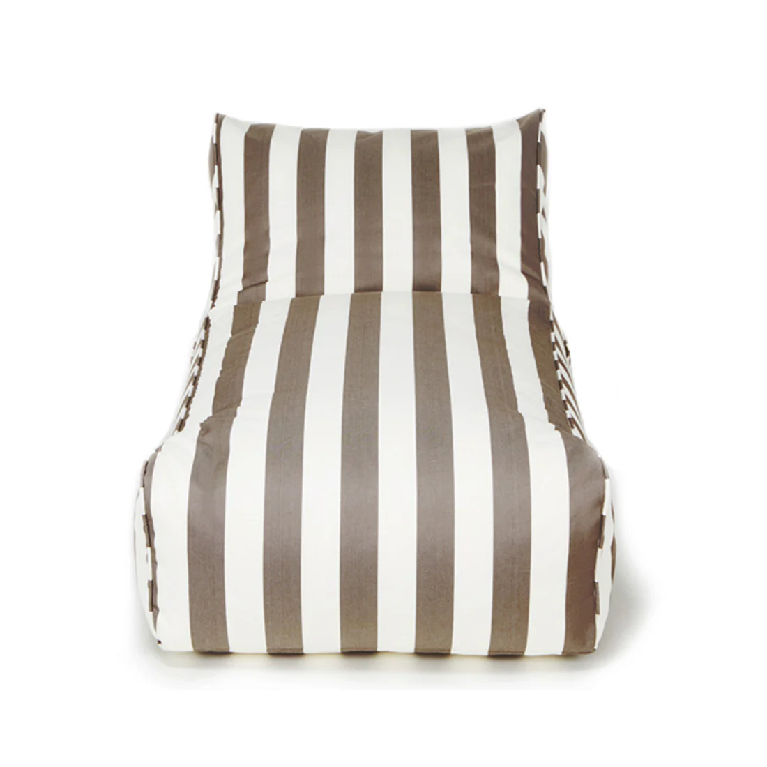 Laid Back Taupe + White Outdoor Beanbag - Image 3
