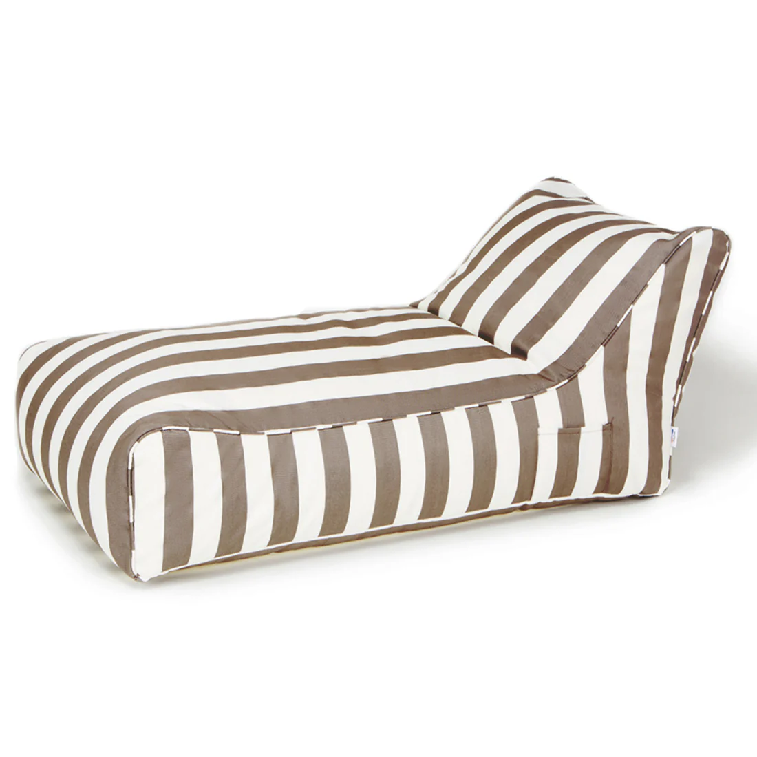 Laid Back Taupe + White Outdoor Beanbag - Image 4