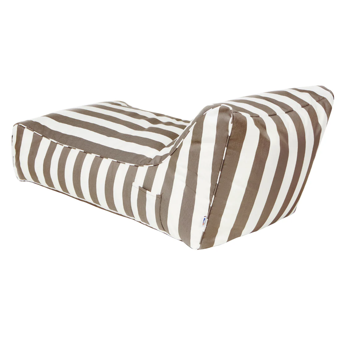 Laid Back Taupe + White Outdoor Beanbag - Image 5