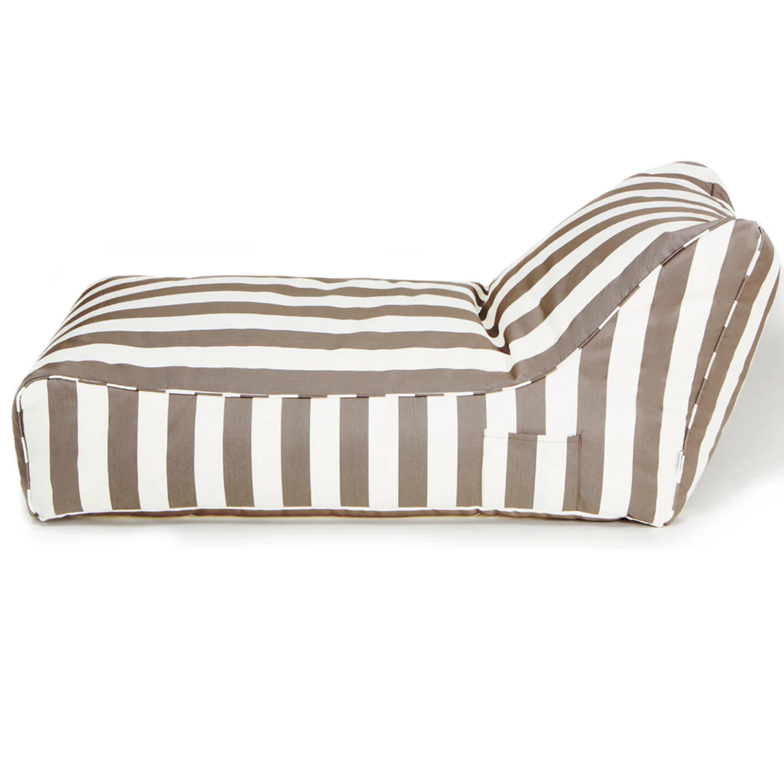Laid Back Taupe + White Outdoor Beanbag - Image 6