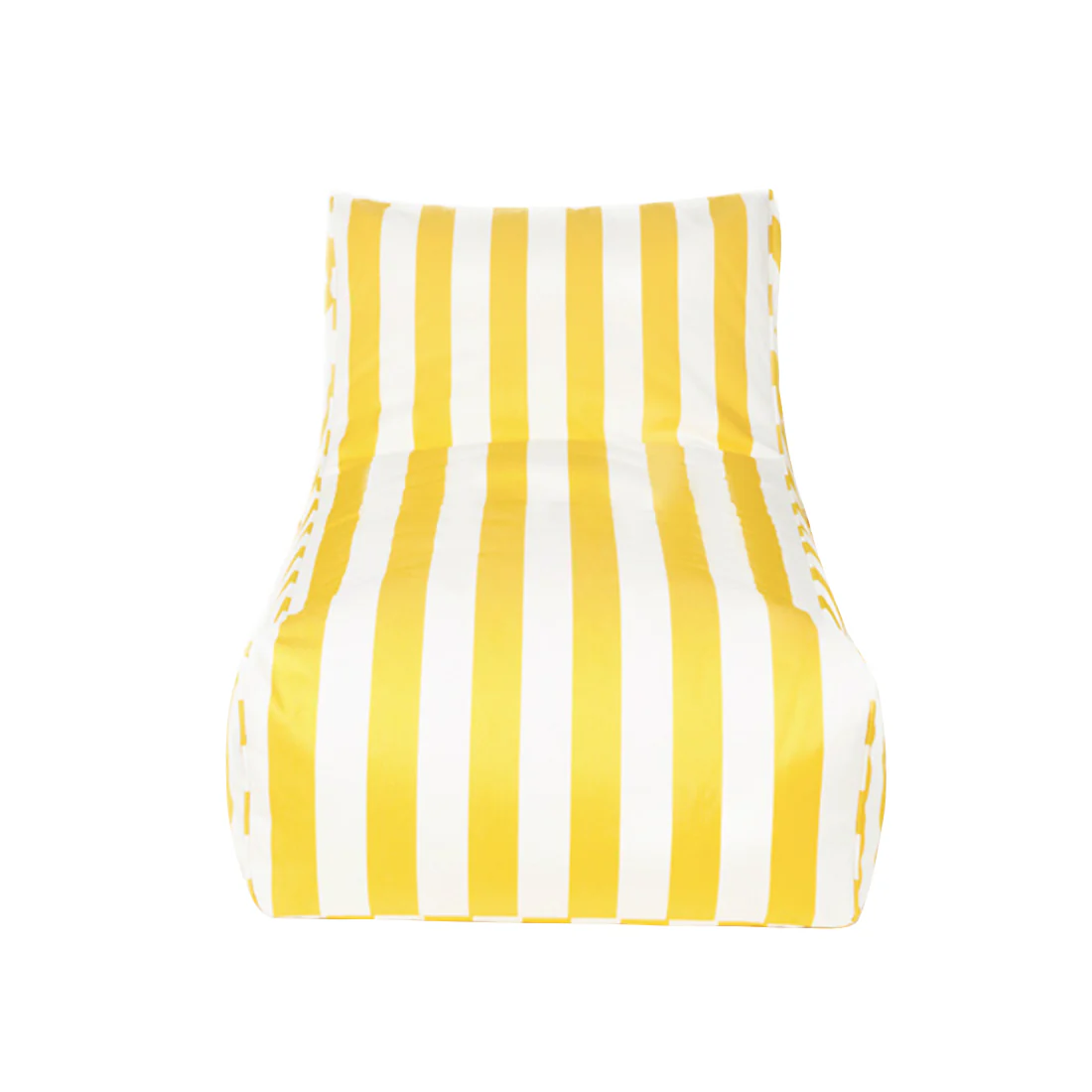 Laid Back Yellow + White Outdoor Beanbag - Image 3