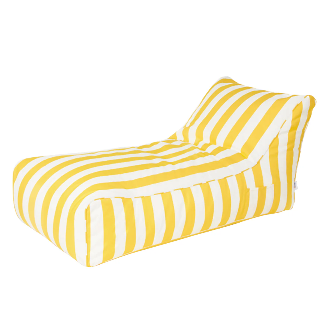 Laid Back Yellow + White Outdoor Beanbag - Image 4