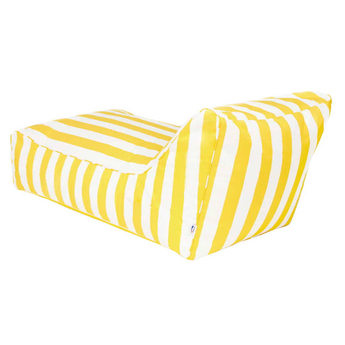 Laid Back Yellow + White Outdoor Beanbag - Image 5