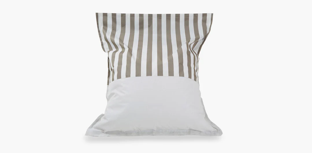 Lazy Days Taupe + White Stripe Floating Beanbag - Image 3