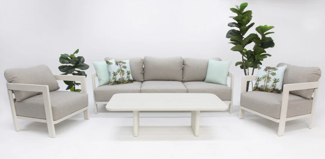 Liberty 4pc Lounge Setting - Cream - Image 14