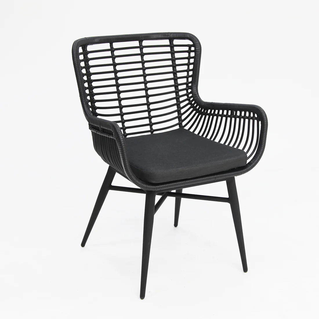 Milano Astrid 6pc Round Dining Setting - Black - Image 4