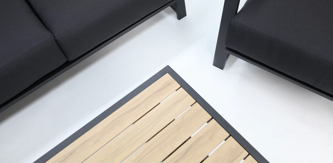 Milton 4pc Aluminium Lounge Setting - Black - Image 10