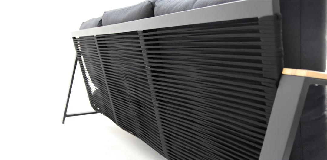 Milton 4pc Aluminium Lounge Setting - Black - Image 8