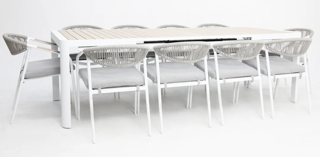 Octavia 11pc Extendable Dining Setting - White - Image 19