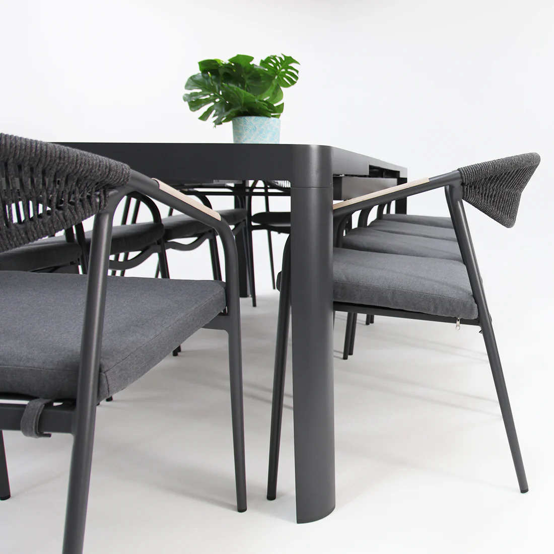 Octavia 11pc Extendable Dining Setting - Grey - Image 3