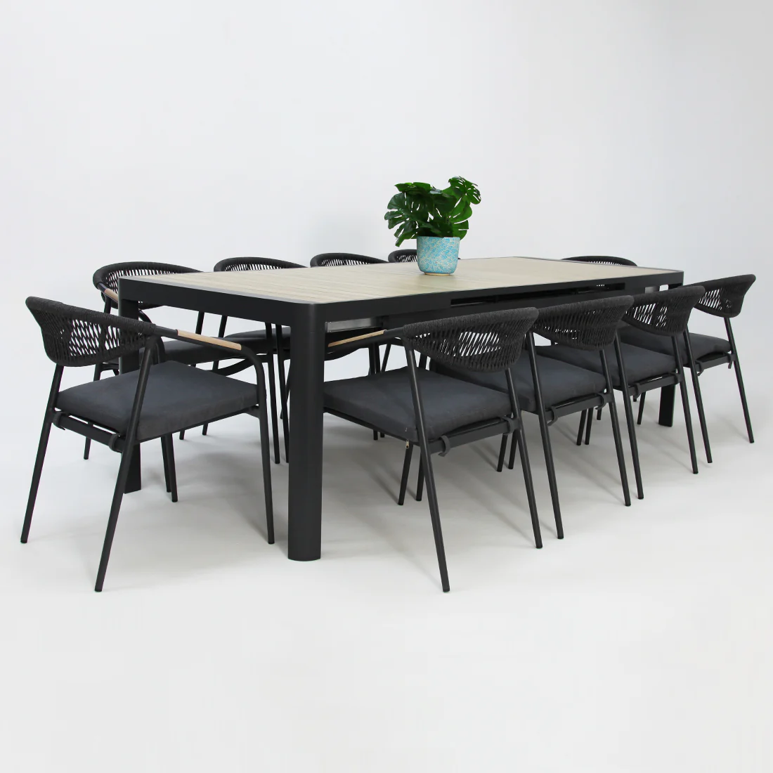 Octavia 11pc Extendable Dining Setting - Grey - Image 6