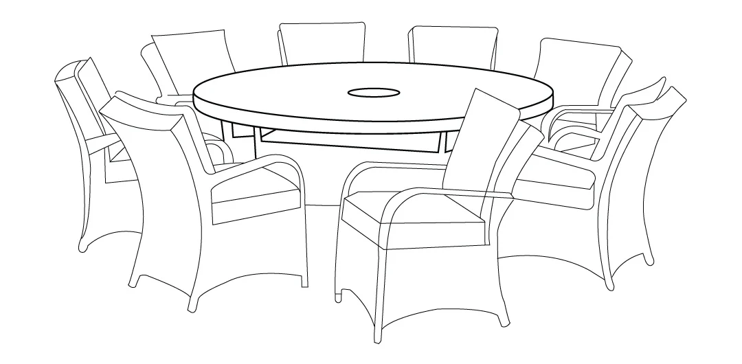 Odie Home Premium Round Dining Setting Cover - Black - Image 7