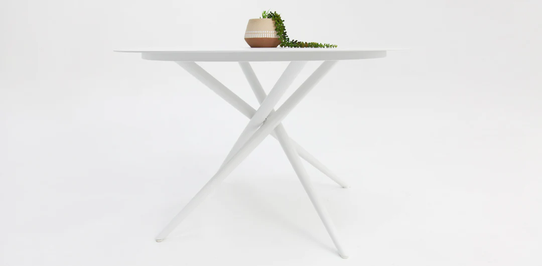 Persia 120cm Round Dining Table - White - Image 3