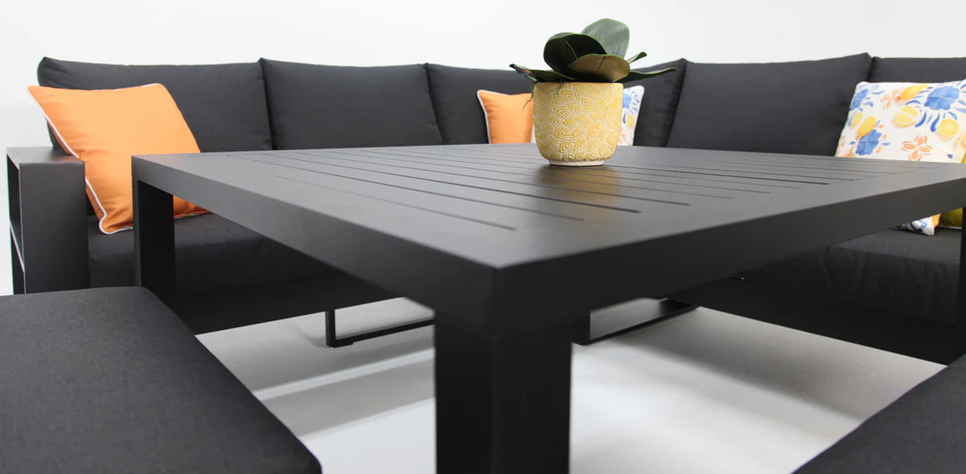 Hayman Corner Lounge Setting with Footstools - Black - Image 6