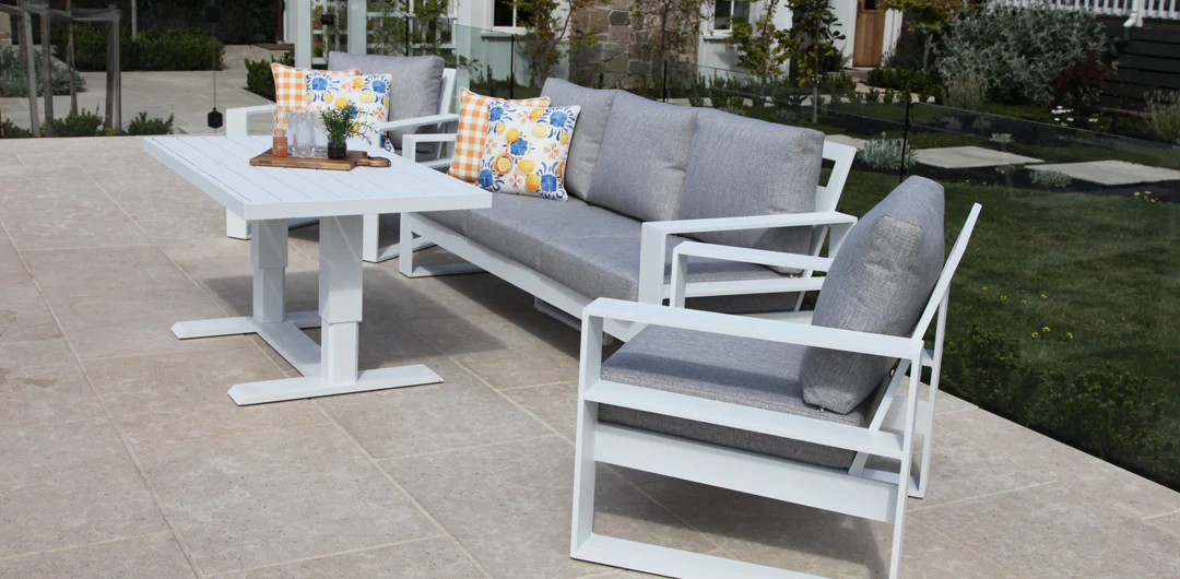 Hayman 311 Lounge Setting with Holste Adjustable Table - White - Image 10