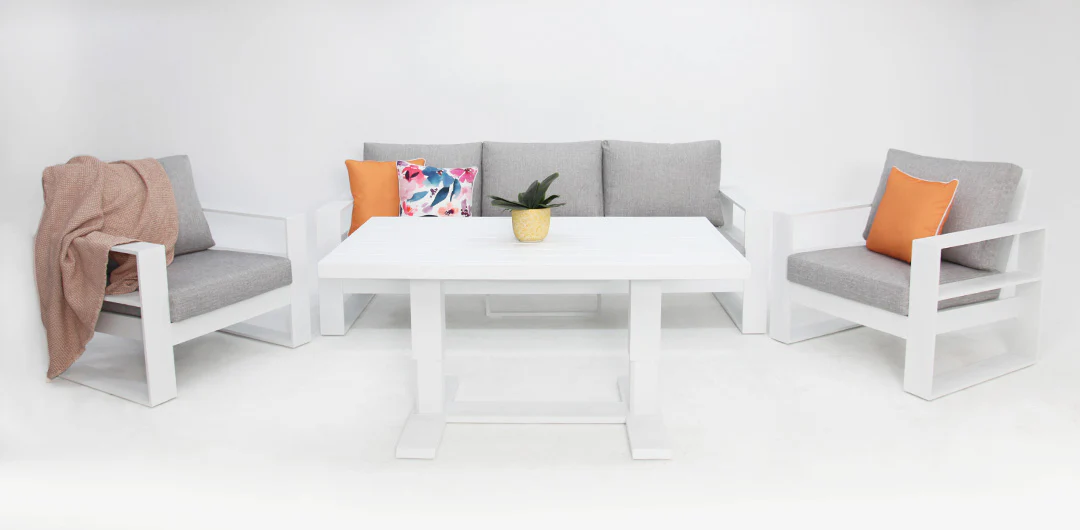 Hayman 311 Lounge Setting with Holste Adjustable Table - White - Image 16