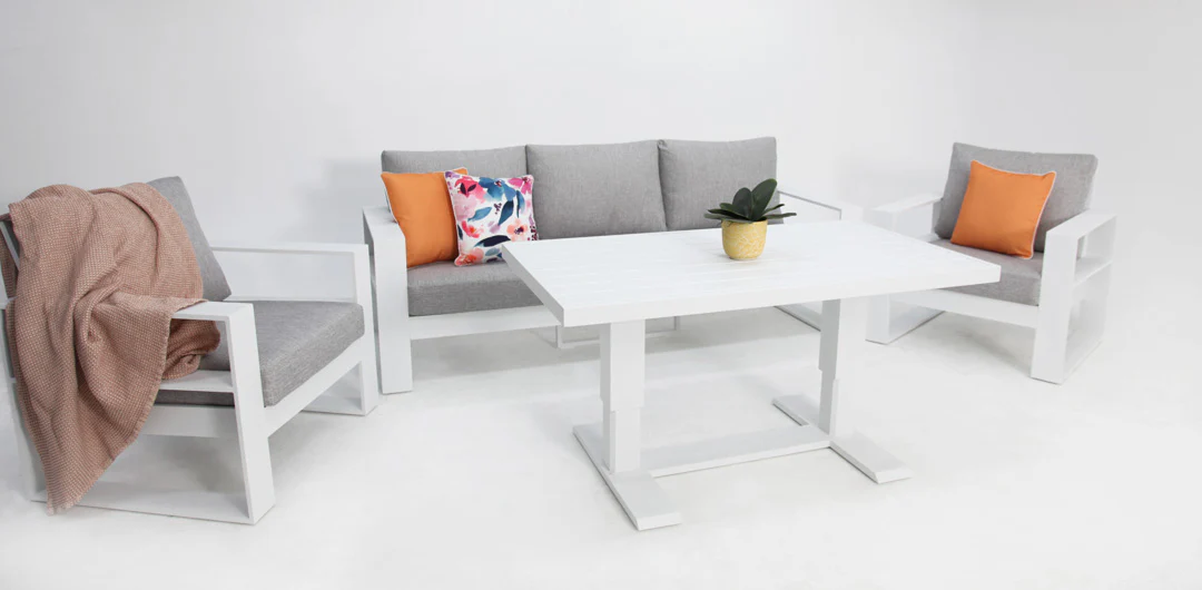 Hayman 311 Lounge Setting with Holste Adjustable Table - White - Image 17