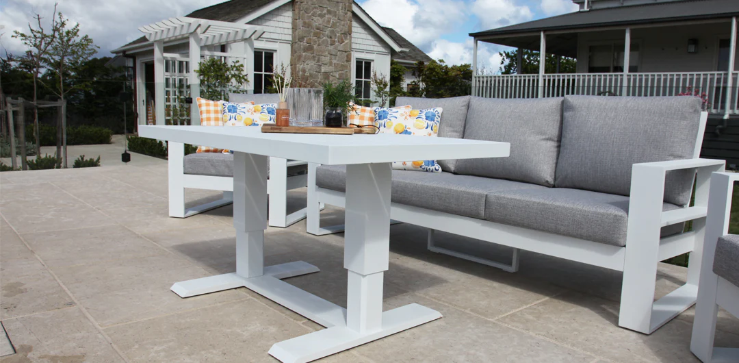 Hayman 311 Lounge Setting with Holste Adjustable Table - White - Image 8