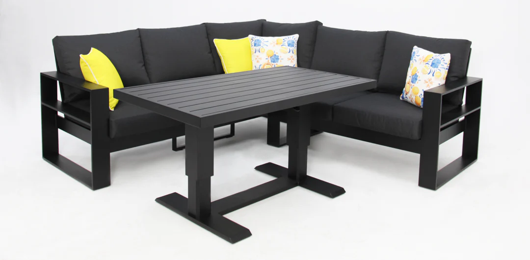 Hayman Holste Corner Lounge Setting without Footstools - Black - Image 3
