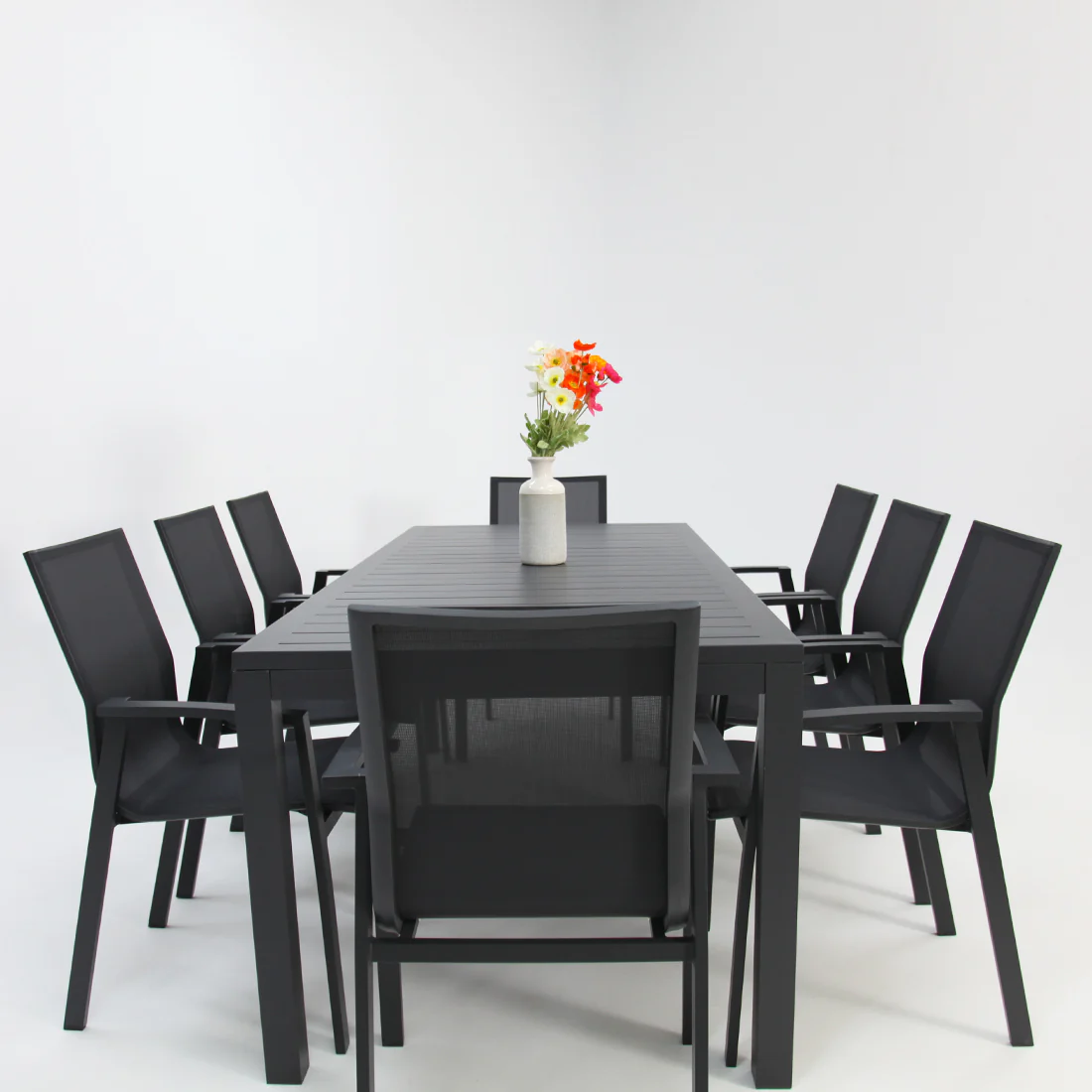 Queensville 9pc Deluxe Dining Setting - Gunmetal - Image 3