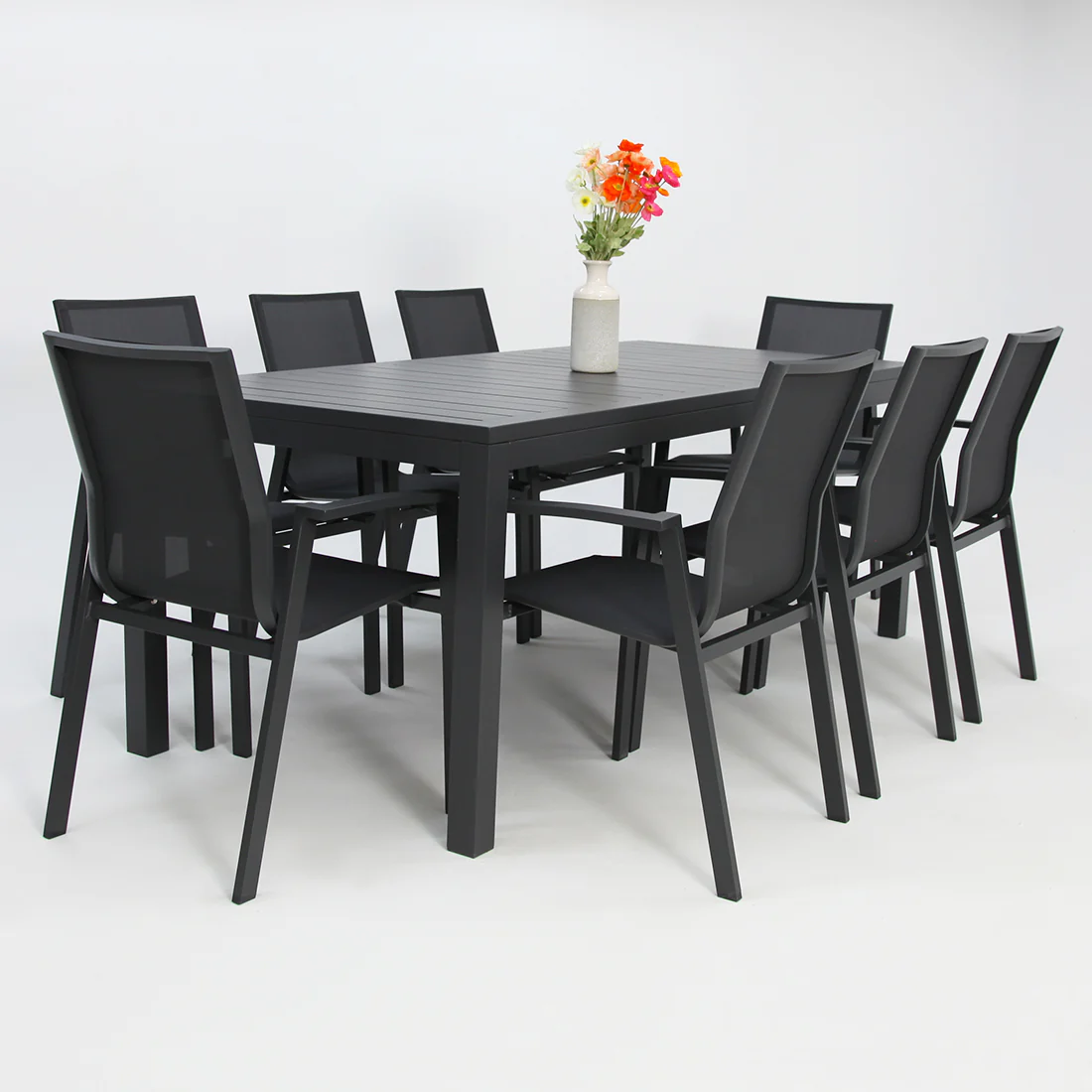 Queensville 9pc Deluxe Dining Setting - Gunmetal - Image 5