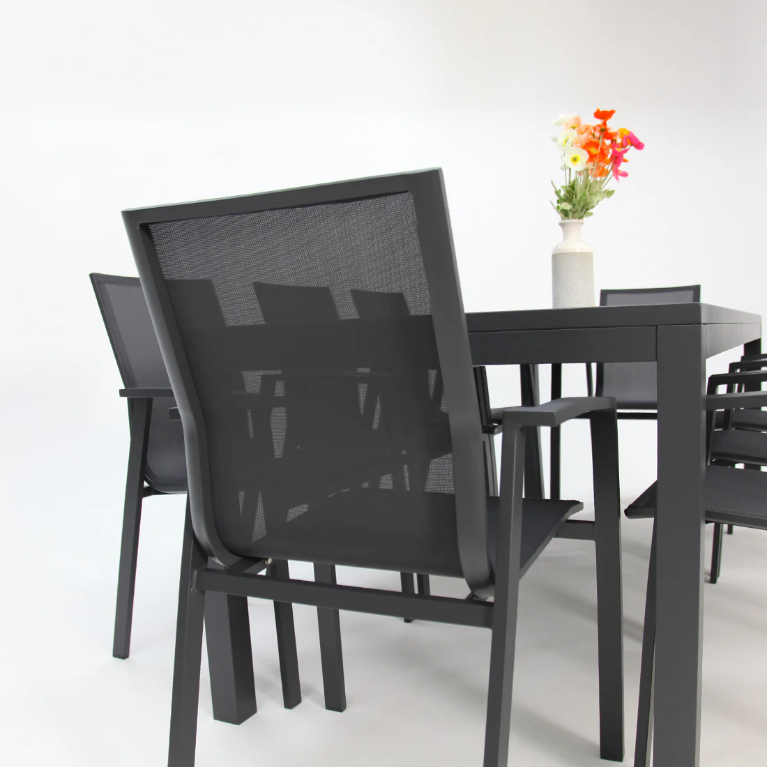 Queensville 9pc Deluxe Dining Setting - Gunmetal - Image 6