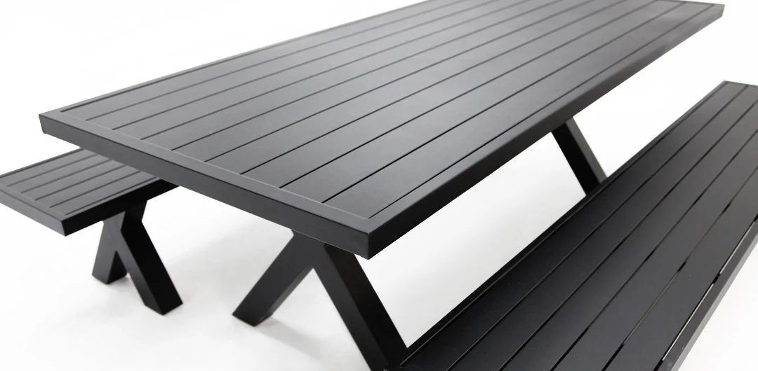Ravenne 3pc Table and Bench Dining Setting - Black - Image 5