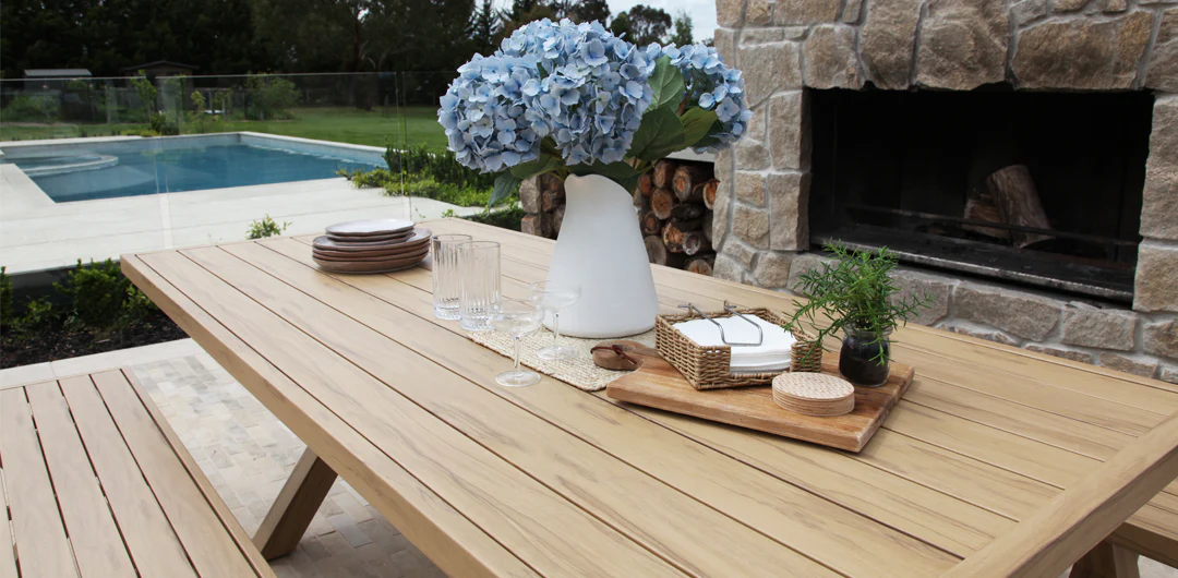 Ravenne 3pc Table and Bench Dining Setting - Timber Look - Image 3