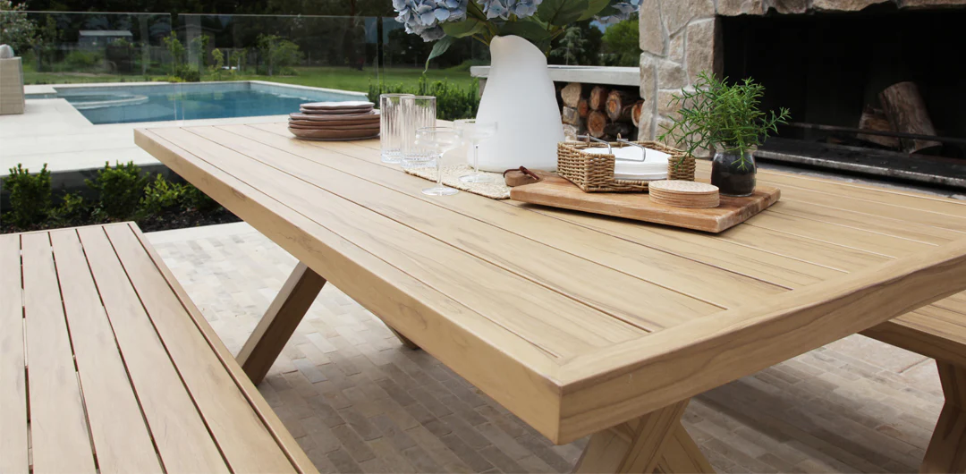 Ravenne 3pc Table and Bench Dining Setting - Timber Look - Image 4
