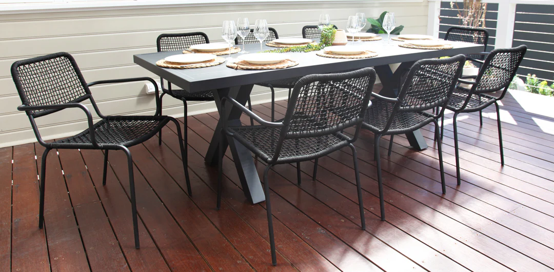 Ravenne Bahamas 9pc Dining Setting - Black - Image 19