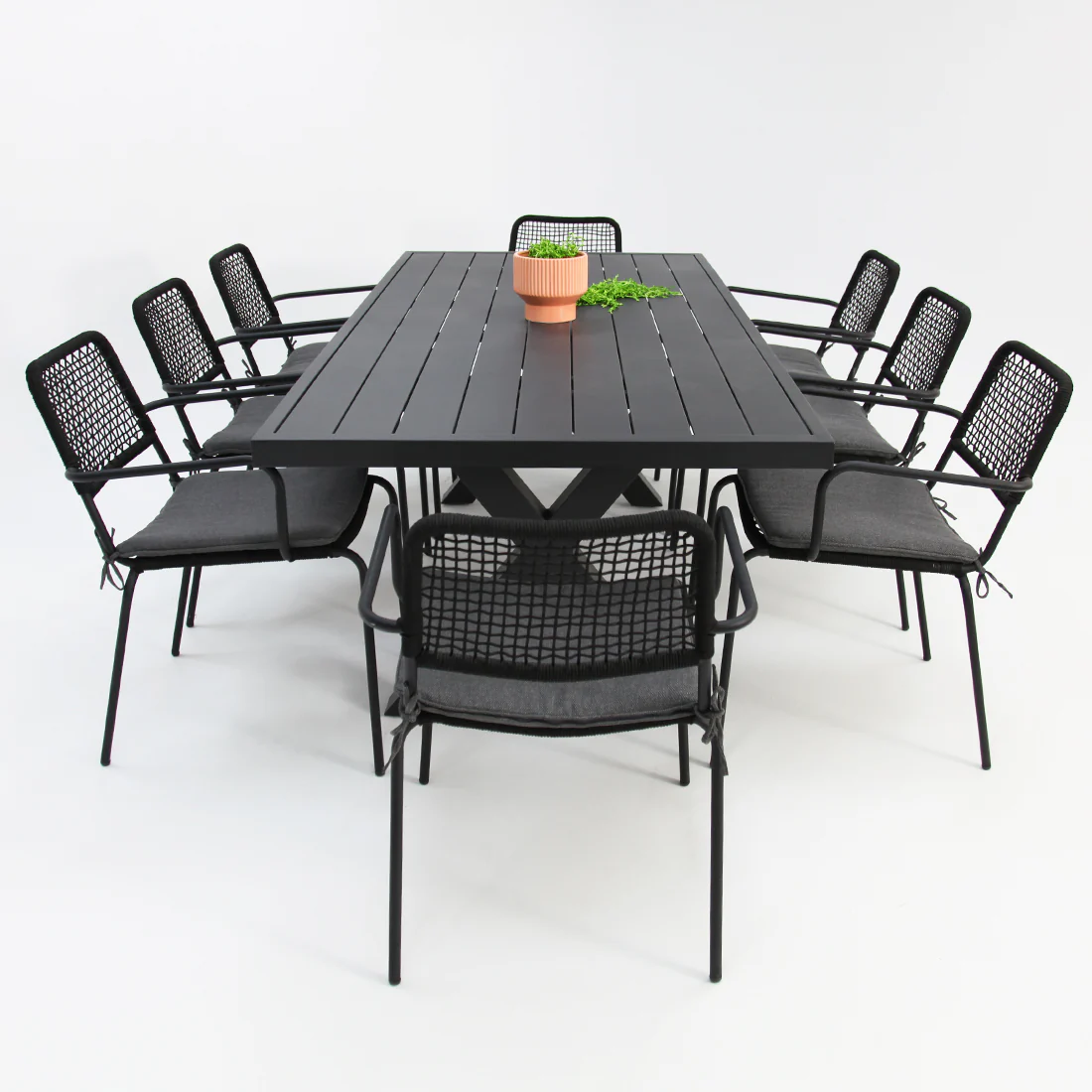 Ravenne Bahamas 9pc Dining Setting - Black - Image 2