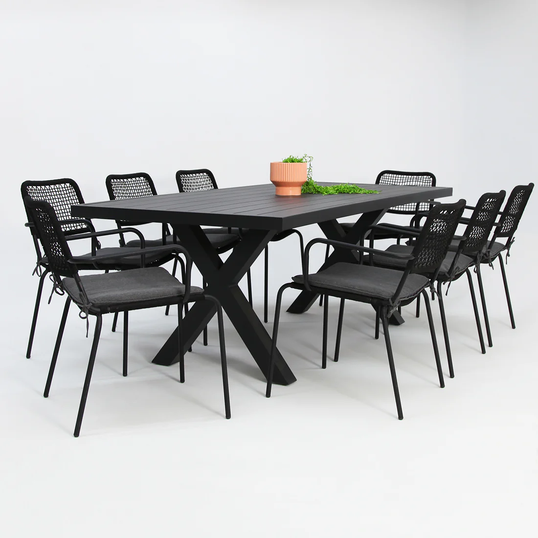 Ravenne Bahamas 9pc Dining Setting - Black - Image 3