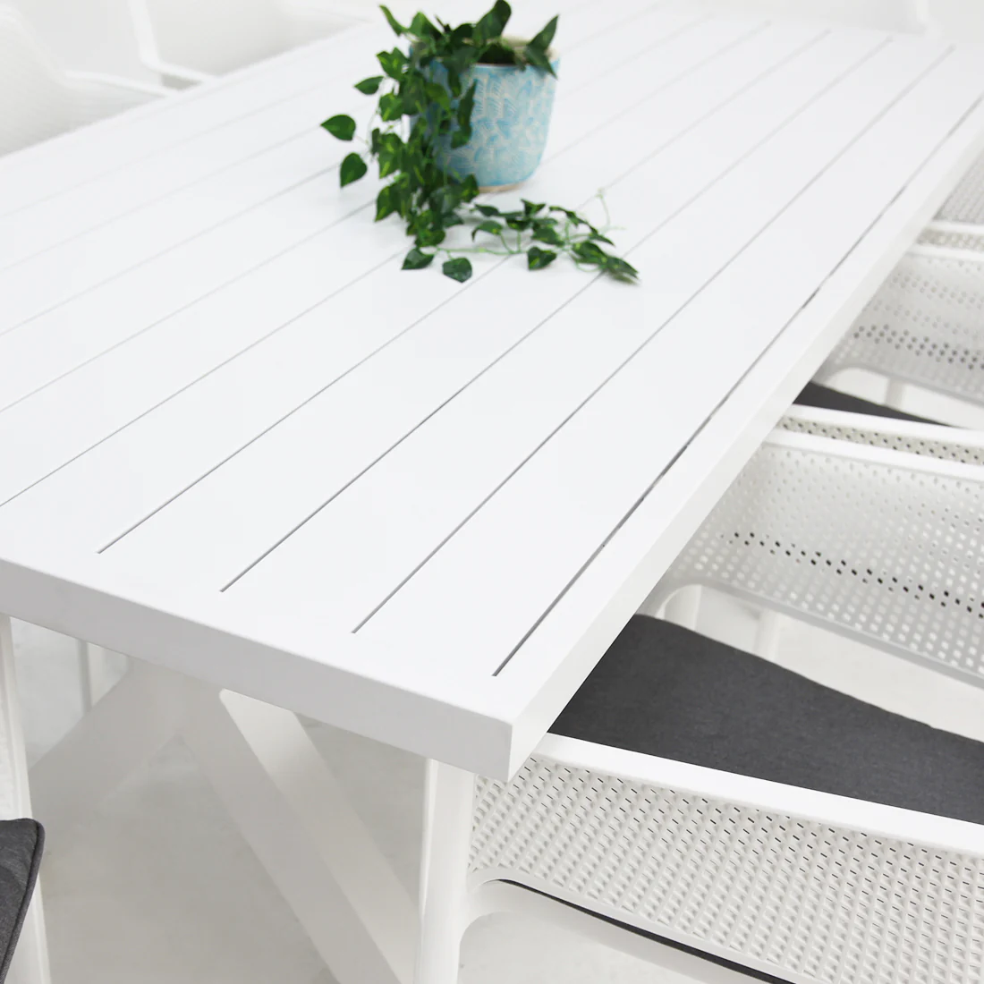 Ravenne Bailey Armchair 9pc Dining Setting - White - Image 2