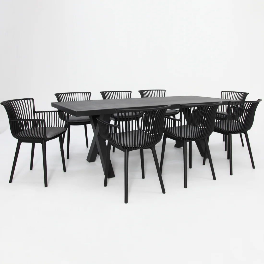 Ravenne Canela 9pc Dining Setting - Black - Image 2
