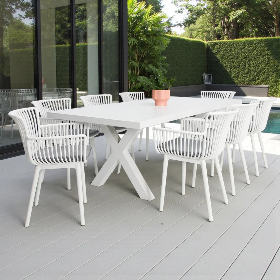 Ravenne Canela 9pc Dining Setting - White